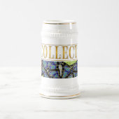 Beer Stein 22 oz – GGASTによるゴールド抽象芸術 ビールジョッキ (中央)