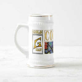 Beer Stein 22 oz – GGASTによるゴールド抽象芸術 ビールジョッキ