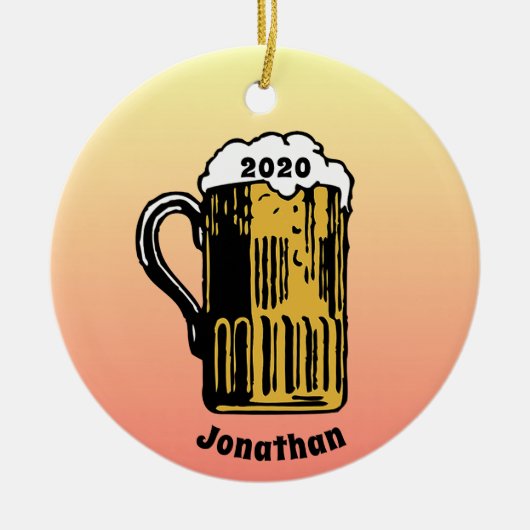 Beer Stein Design Ceramic Ornament セラミックオーナメント (正面)