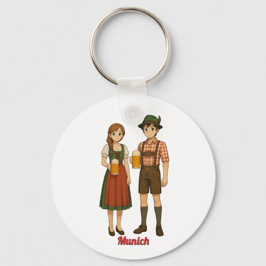 Beer tasting during Oktoberfest in Munich, Germany キーホルダー (正面)