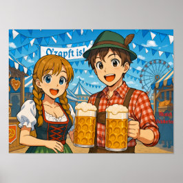 Beer tasting during Oktoberfest in Munich, Germany ポスター