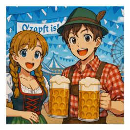 Beer tasting during Oktoberfest in Munich, Germany ポスター