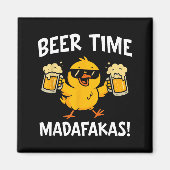 Beer Time Madafakas Funny Meme Duck With Beer Chic マグネット (正面)