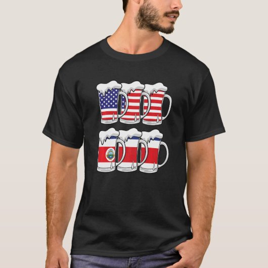 Beer UsaコスタリカUsaコスタリカ国旗 Tシャツ (正面)