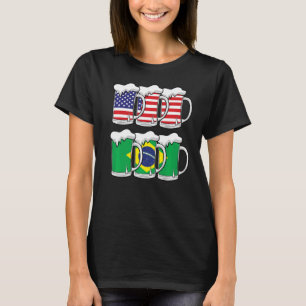 Beer Usaブラジル米国ブラジル国旗 Tシャツ
