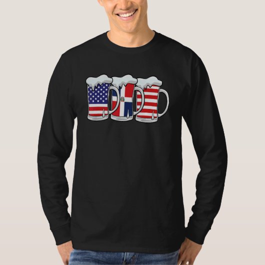Beer Usa Dominican Usa Dominican Republic Flag Tシャツ (正面)