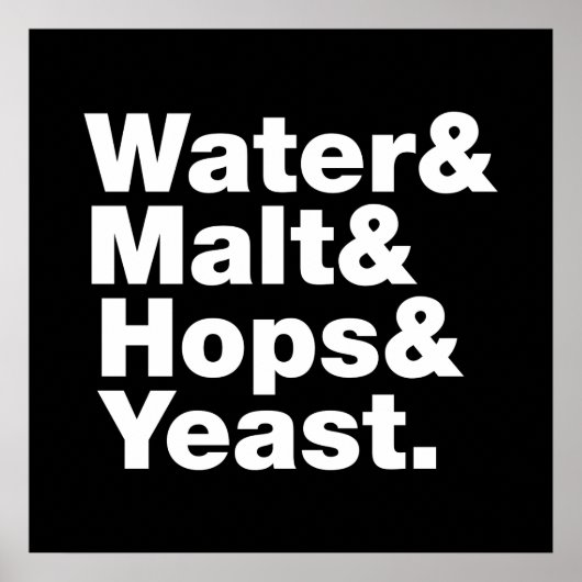 Beer = Water & Malt & Hops & Yeast. ポスター (正面)