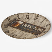 Beer Zone Rustic Bar Vintage Pub ペーパープレート (アングル)
