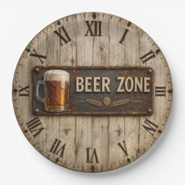 Beer Zone Rustic Bar Vintage Pub ペーパープレート