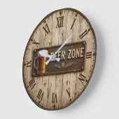 Beer Zone  Rustic Bar Vintage Pub ラージ壁時計 (傾斜)