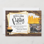 BeerbbqストリングライトDIYフォトフレンドパーティー 招待状 (正面)