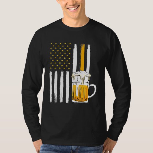 Beerfest Beer Brewery Beerfest American Flag Tシャツ (正面)