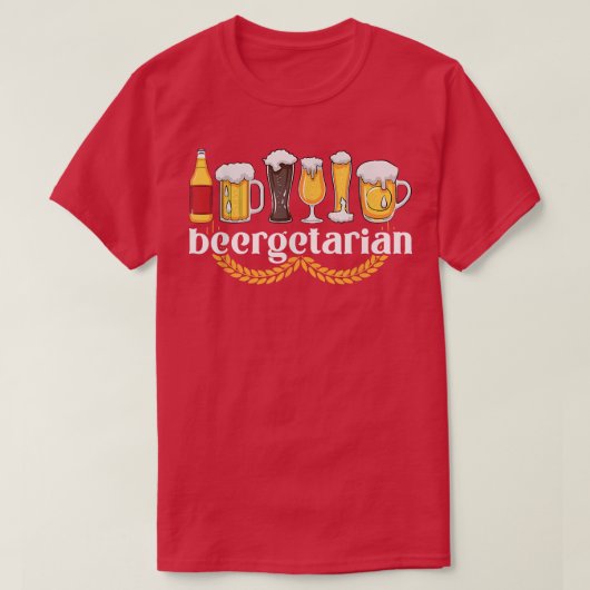 Beergetarian おもしろい Craft Beer Drinking Brewery Lov Tシャツ (デザイン正面)