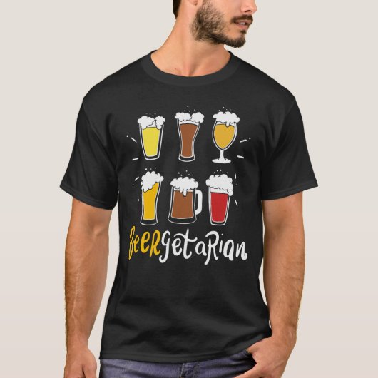 Beergetarian Craft Beer Pun Home Brewery Brewer Ho Tシャツ (正面)