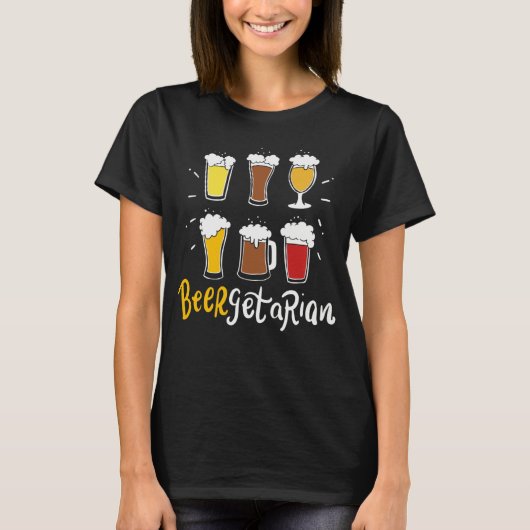 Beergetarian Craft Beer Pun Home Brewery Brewer Ho Tシャツ (正面)