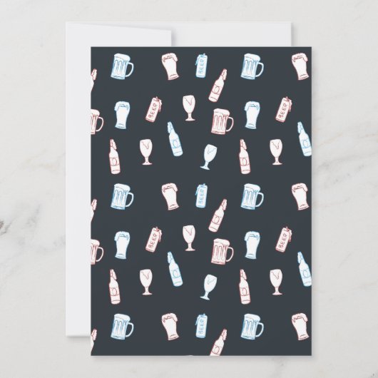 Beers Rustic Hand Drawn Whimsical Beer Birthday 招待状 (裏面)