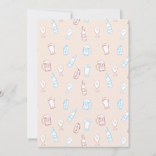 Beers Rustic Hand Drawn Whimsical Beer Birthday 招待状 (裏面)