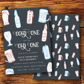 Beers Rustic Hand Drawn Whimsical Beer Birthday 招待状