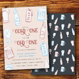 Beers Rustic Hand Drawn Whimsical Beer Birthday 招待状