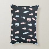 Beers Rustic Hand Drawn Whimsical Beer Man Cave アクセントクッション (裏面(縦))