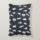 Beers Rustic Hand Drawn Whimsical Beer Man Cave アクセントクッション (正面(垂直))