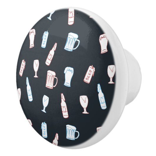 Beers Rustic Hand Drawn Whimsical Beer Man Cave セラミックノブ (右)