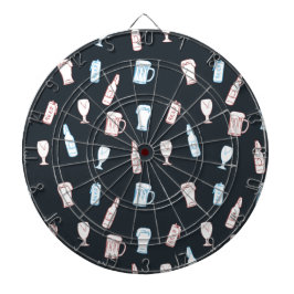 Beers Rustic Hand Drawn Whimsical Beer Man Cave ダーツボード