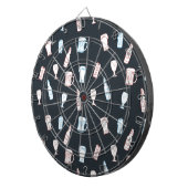 Beers Rustic Hand Drawn Whimsical Beer Man Cave ダーツボード (正面右)