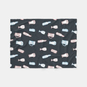 Beers Rustic Hand Drawn Whimsical Beer Man Cave フリースブランケット (正面(横))