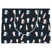 Beers Rustic Hand Drawn Whimsical Beer Party Theme ラージペーパーバッグ (正面)
