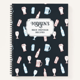 Beers Rustic Hand Drawn Whimsical Beer Recipe ノートブック