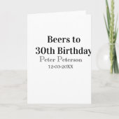 Beers to 30th birthday name date man stylishSimple カード (正面)