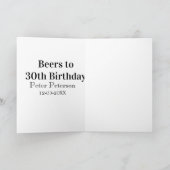 Beers to 30th birthday name date man stylishSimple カード (内部)