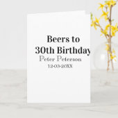 Beers to 30th birthday name date man stylishSimple カード (黄色い花)