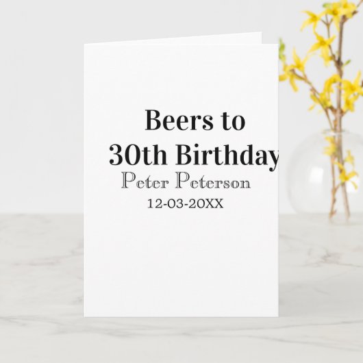 Beers to 30th birthday name date man stylishSimple カード (黄色い花)