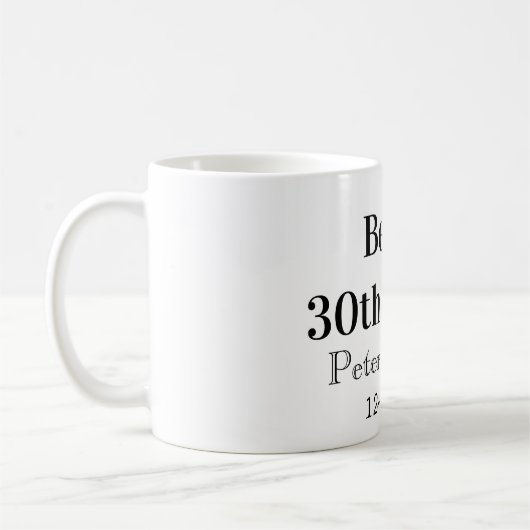 Beers to 30th birthday name date man stylishSimple コーヒーマグカップ (左)