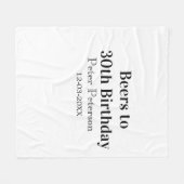 Beers to 30th birthday name date man stylishSimple フリースブランケット (正面(横))