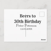 Beers to 30th birthday name date man stylishSimple ポストカード (裏面)