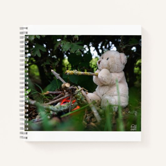 Beertje dat bij kampvuur zit. ノートブック (正面)