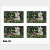 Beertje dat bij kampvuur zit. 長方形シール (シート)