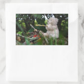 Beertje dat bij kampvuur zit. 長方形シール (バッグ)