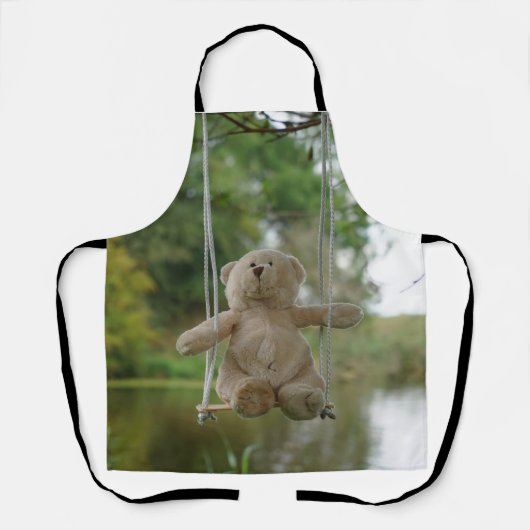 Beertje op schommel aan boom エプロン (正面)