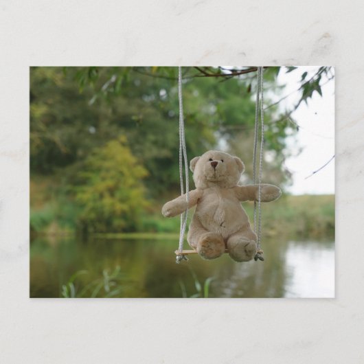Beertje op schommel aan boom ポストカード (正面)