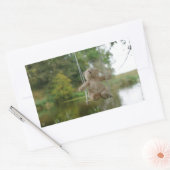 Beertje op schommel aan boom 長方形シール (封筒)