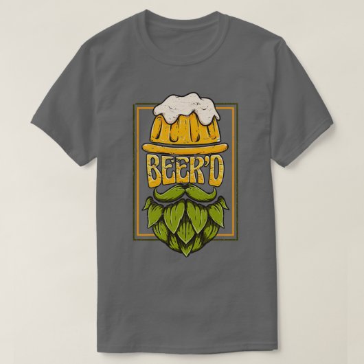 Beerx27dビールクラフトビール愛好家BrewマスターひげD Tシャツ (デザイン正面)