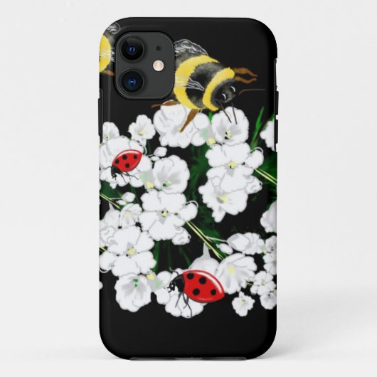 BEESとLadybugs自然アート Case-Mate iPhoneケース (裏面)
