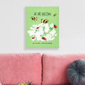 BEESとLadyBugs - Art by LeahG 救 The Bees キャンバスプリント (インサイチュ (リビング))