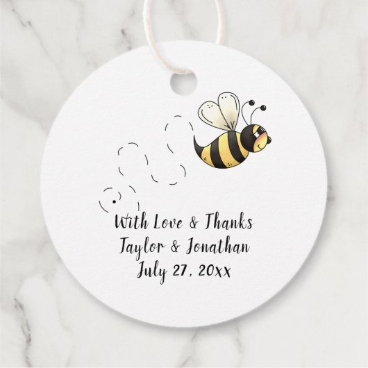 Bee'sのかわいい黄色いのまわりに結婚ー フェイバータグ (裏面)