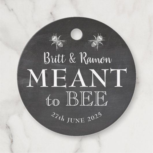Bee'sのヴィンテージの黒板結婚 フェイバータグ (正面)