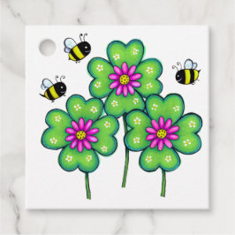 Bees and Bright Flowers Favor Tags フェイバータグ